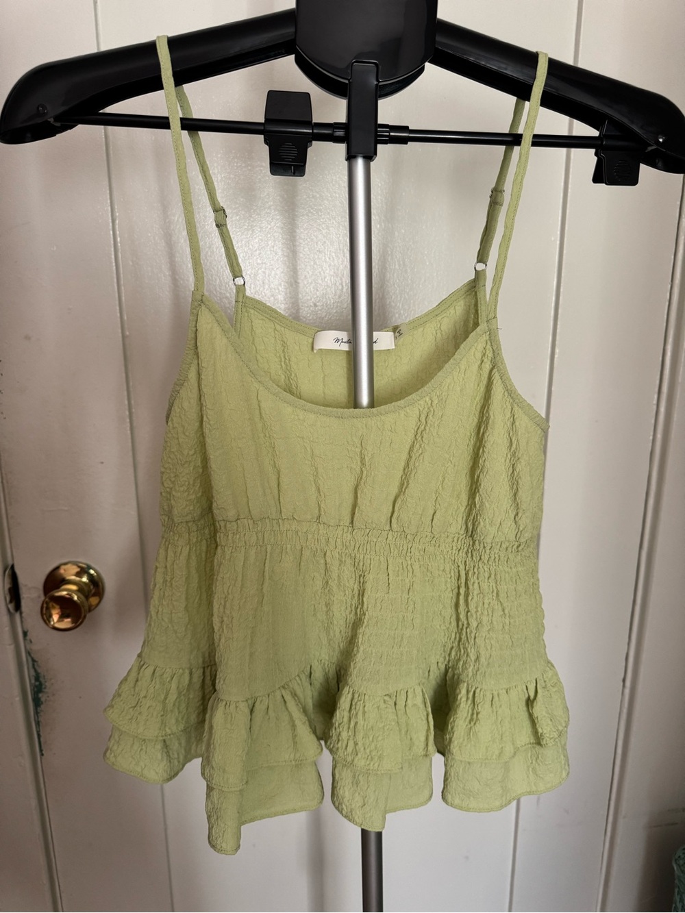 Light Green Ruffle Hem Cami Top